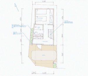 間取り図：東京都港区南青山の3階建て住宅間取り図