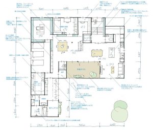 建築家と建てる玄関共有型二世帯住宅間取り図