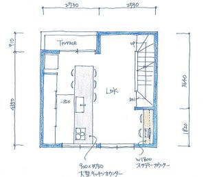 大田区の建築家・設計事務所と建てる狭小3階建て住宅間取り図