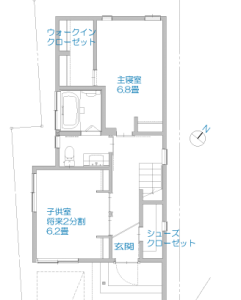 横浜の狭小ローコスト住宅平面図