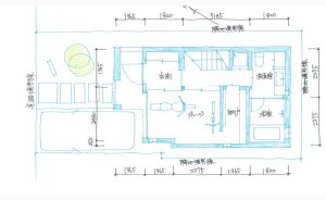 間取り図：建築家と建てる東京大田区の3階建てデザインバイクガレージハウス