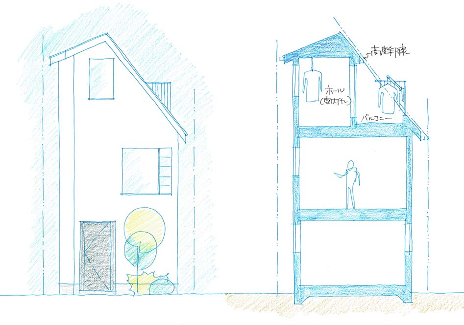 東京世田谷のデザイン3階建て狭小住宅